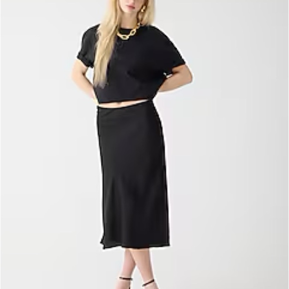 J Crew Gwyneth Slip Skirt Black